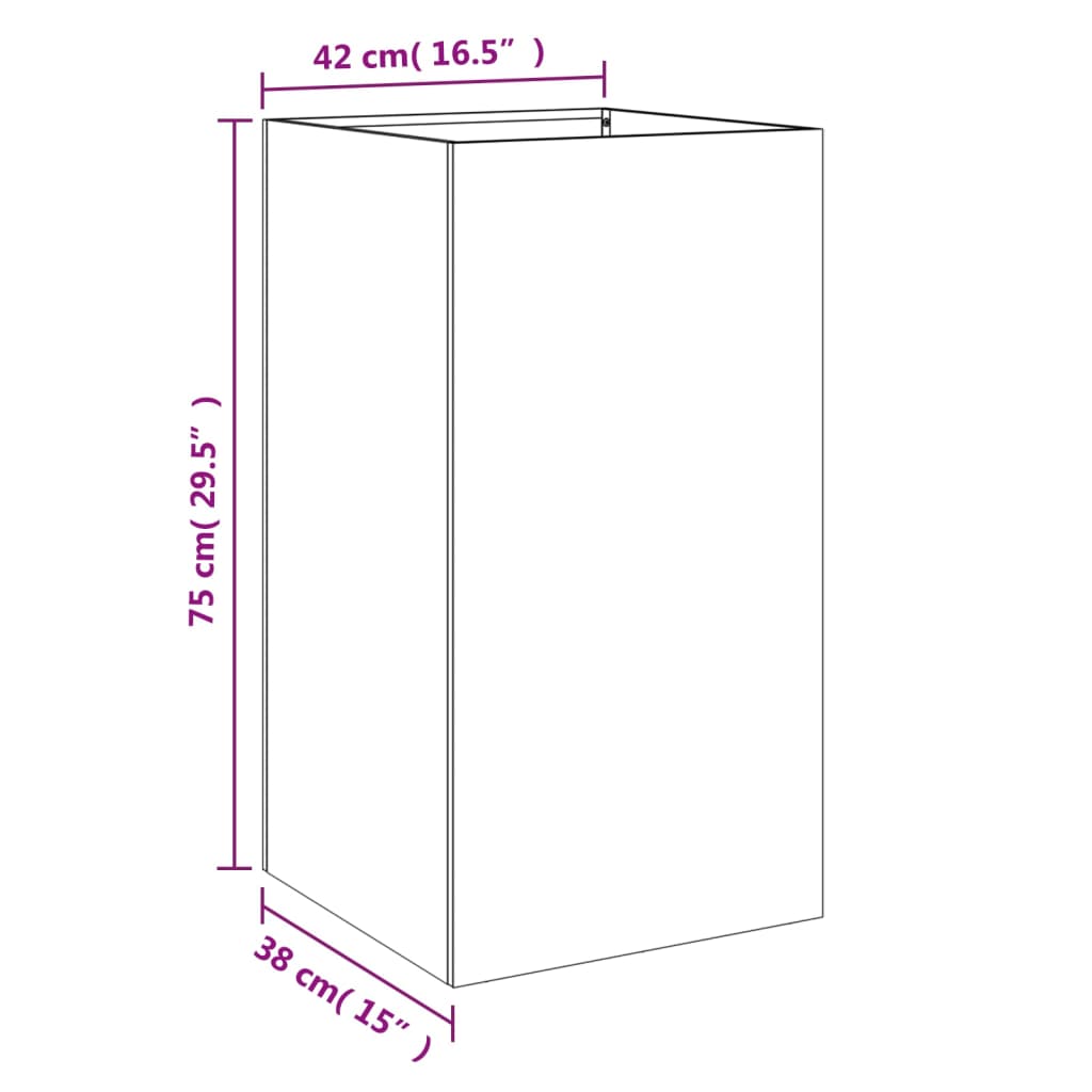Ζαρντινιέρα Λευκή 42x38x75 εκ. από Χάλυβα - Pakobazaar