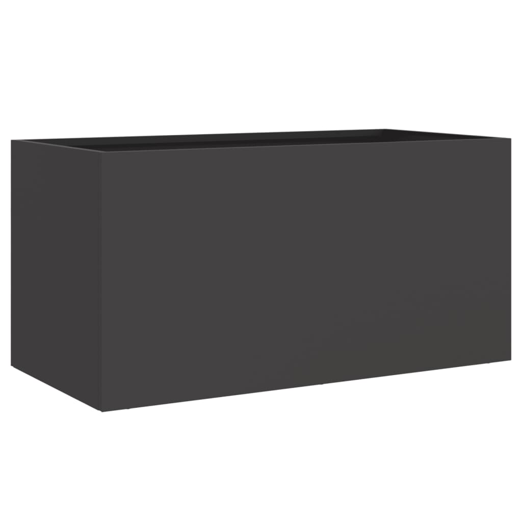 Ζαρντινιέρα Μαύρη 62x30x29 εκ. από Χάλυβα