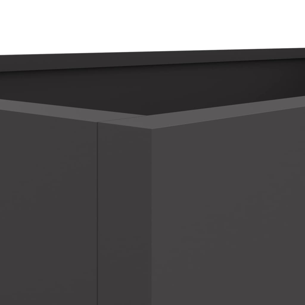 Ζαρντινιέρα Μαύρη 62x30x29 εκ. από Χάλυβα