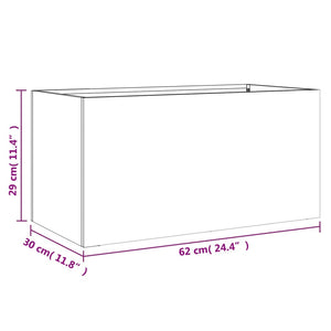 Ζαρντινιέρα Μαύρη 62x30x29 εκ. από Χάλυβα