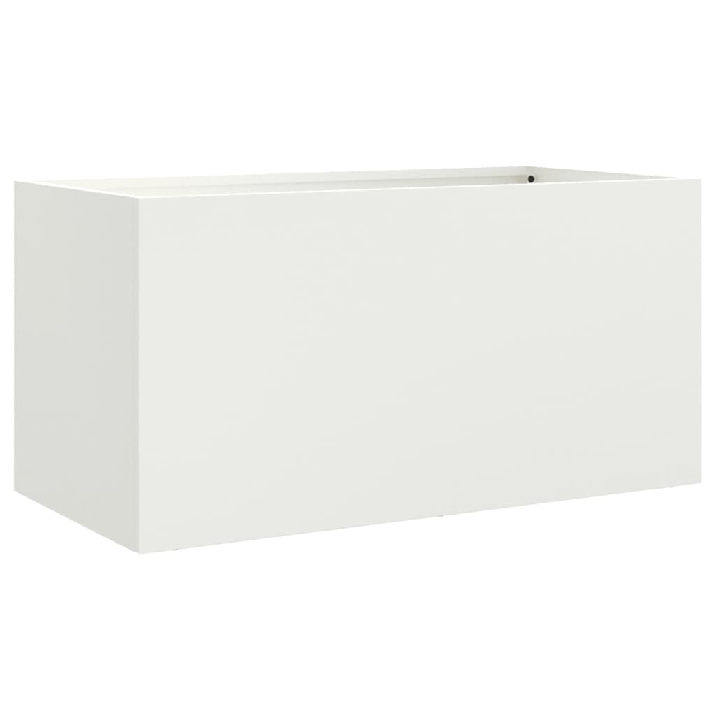 Ζαρντινιέρα Λευκή 62x30x29 εκ. από Χάλυβα - Pakobazaar