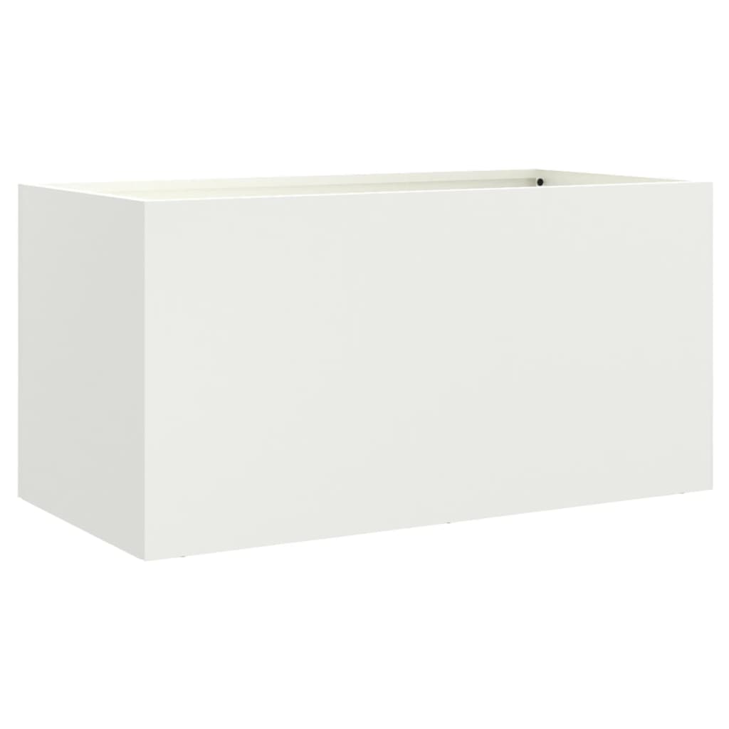 Ζαρντινιέρα Λευκή 62x30x29 εκ. από Χάλυβα - Pakobazaar
