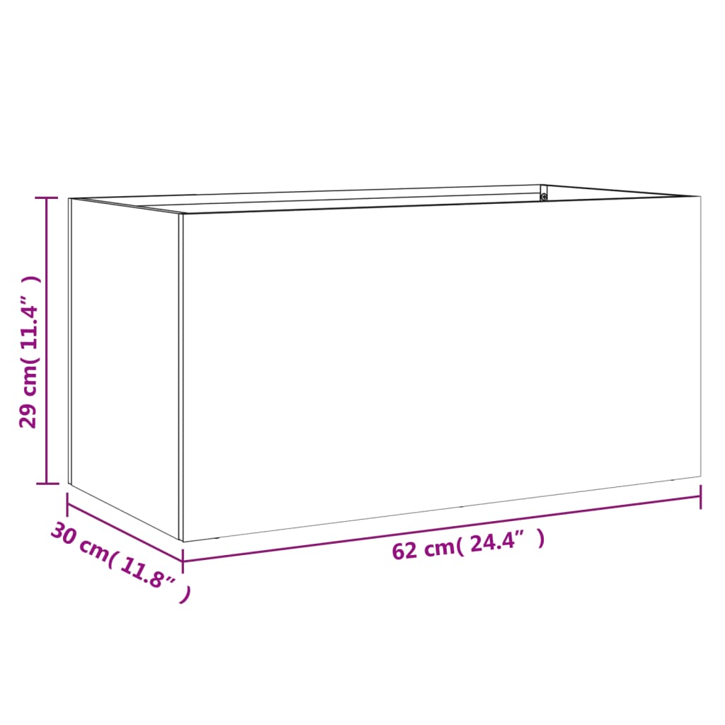 Ζαρντινιέρα Λευκή 62x30x29 εκ. από Χάλυβα - Pakobazaar