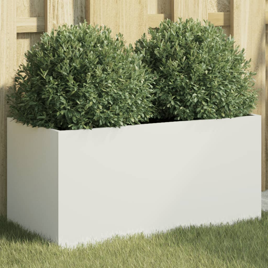 Ζαρντινιέρα Λευκή 62x30x29 εκ. από Χάλυβα - Pakobazaar