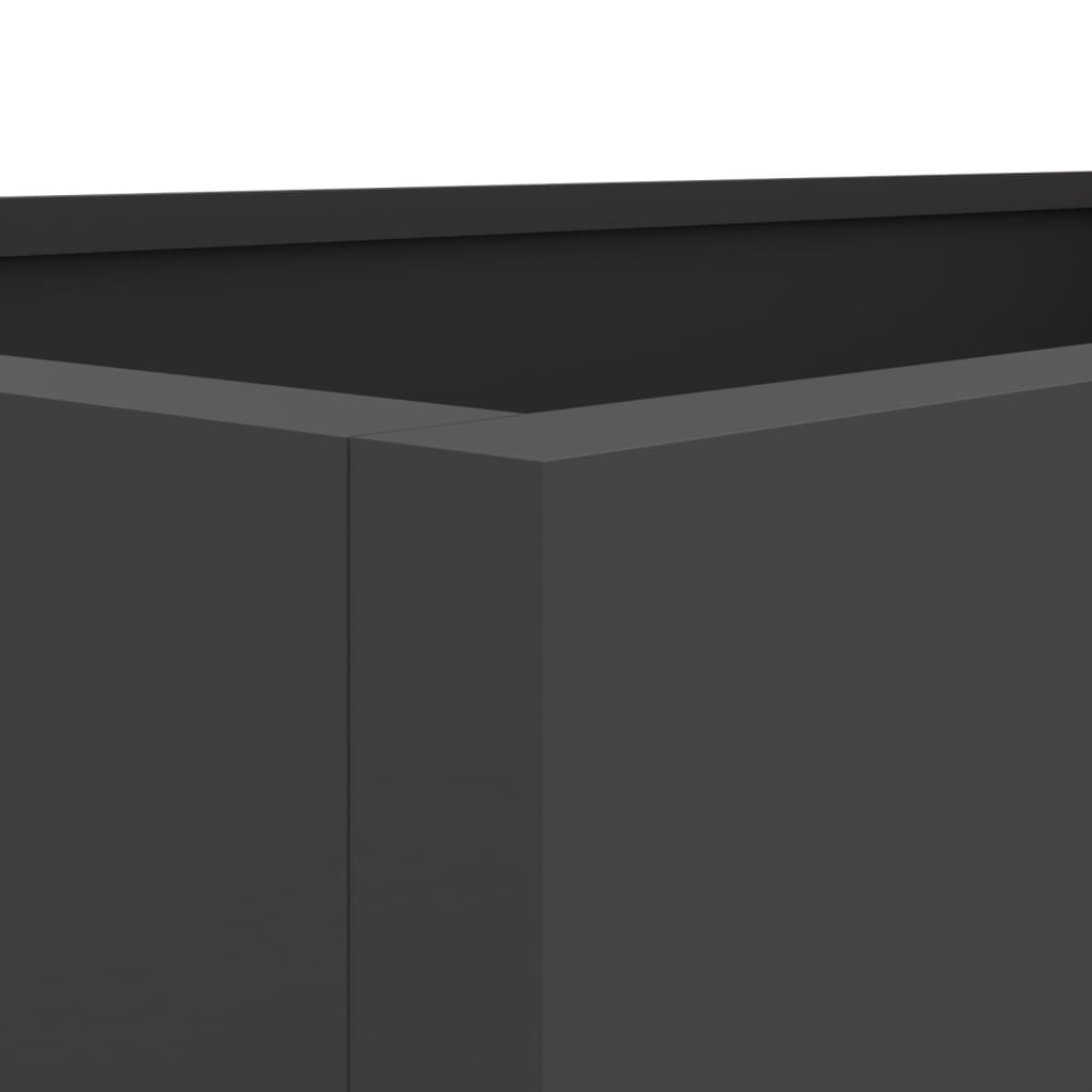 Ζαρντινιέρα Μαύρη 62x30x29 εκ. από Χάλυβα