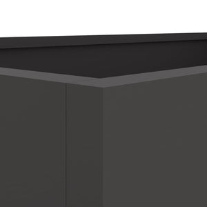 Ζαρντινιέρα Μαύρη 62x30x29 εκ. από Χάλυβα