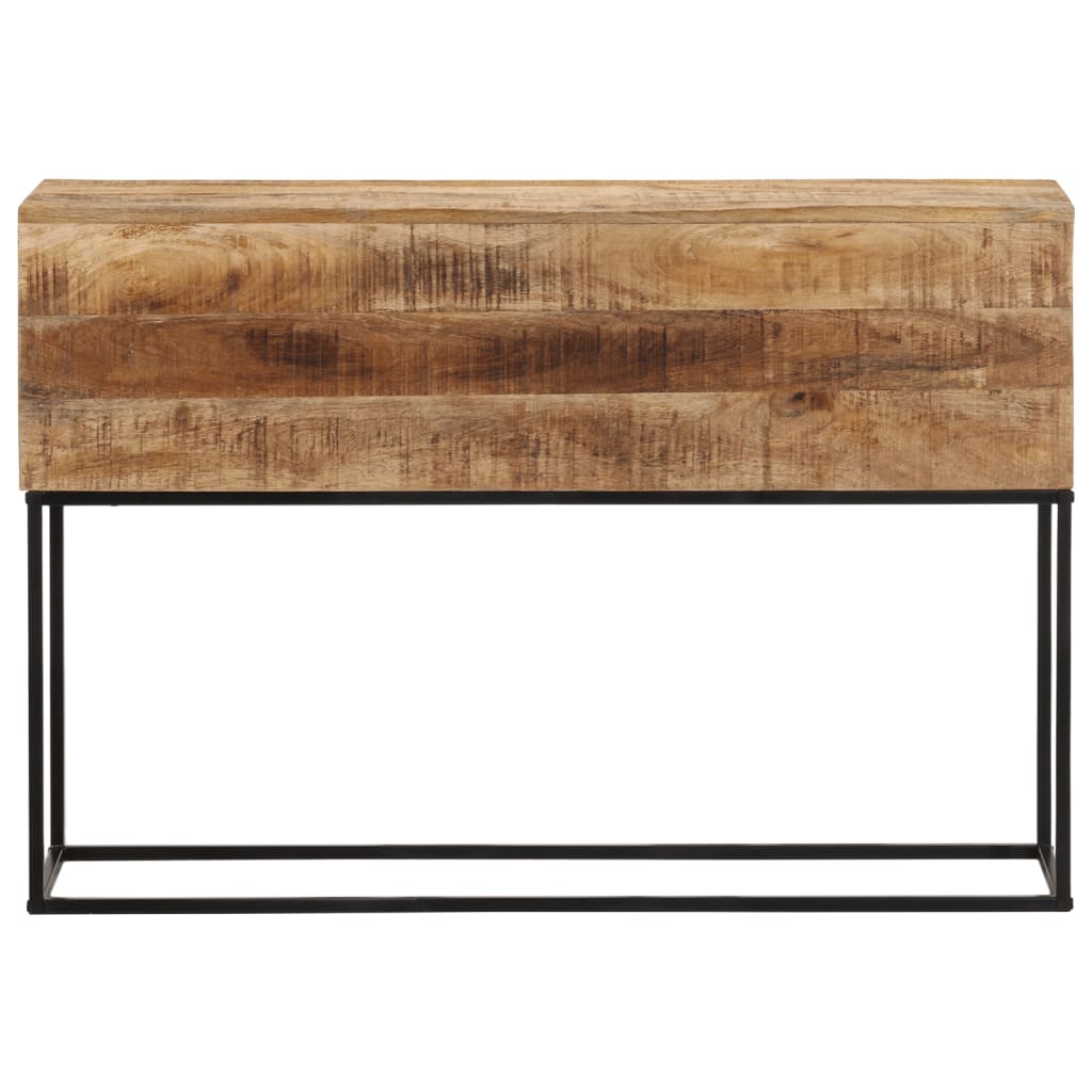 Τραπέζι Κονσόλα 110x30x75 εκ. Μασίφ Ακατ. Ξύλο Μάνγκο/Σίδηρο