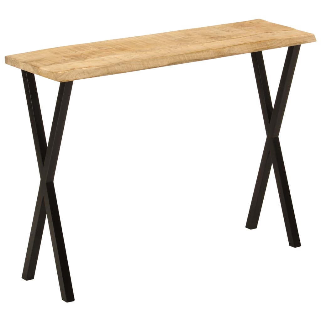 Τραπέζι Κονσόλα με Live Edge 105x33x76 εκ. Μασίφ Ξύλο Μάνγκο
