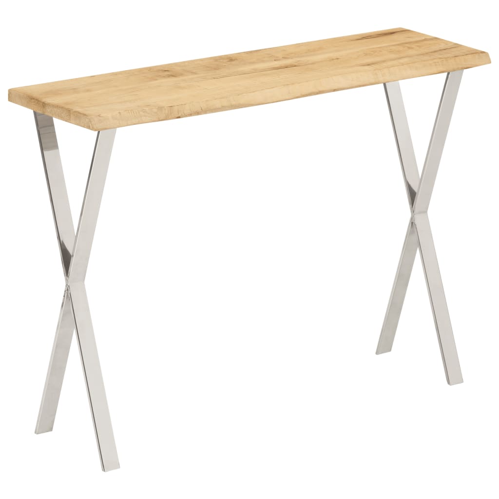 Τραπέζι Κονσόλα με Live Edge 105x33x76 εκ. Μασίφ Ξύλο Μάνγκο