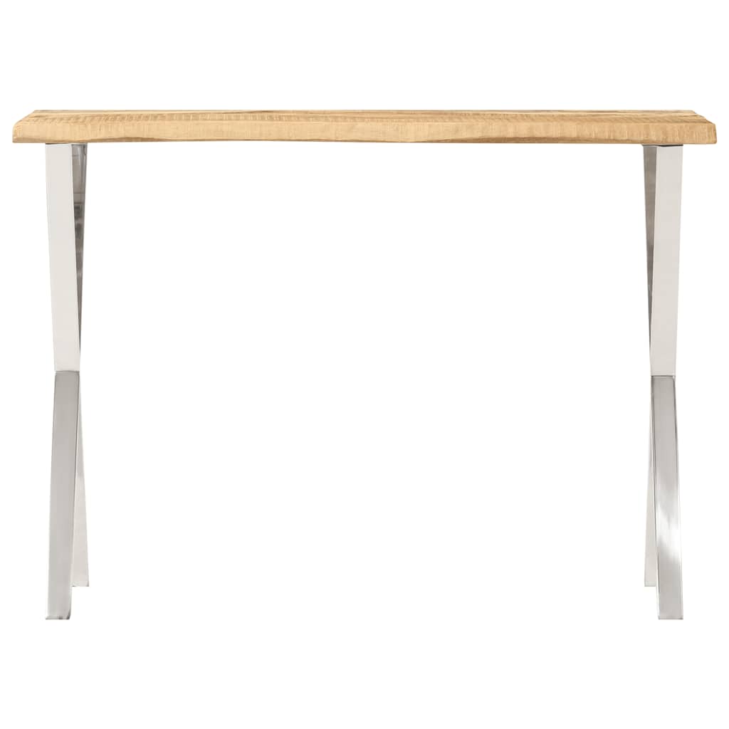 Τραπέζι Κονσόλα με Live Edge 105x33x76 εκ. Μασίφ Ξύλο Μάνγκο