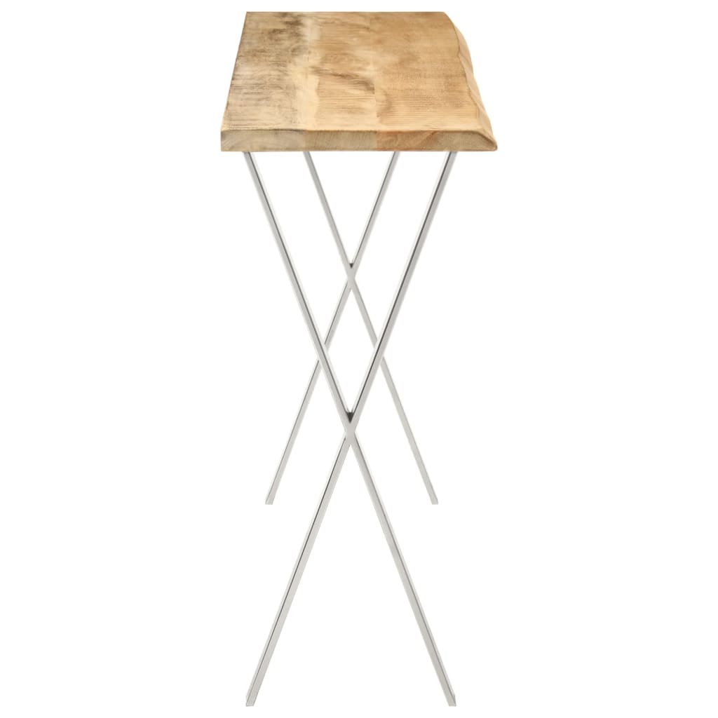 Τραπέζι Κονσόλα με Live Edge 105x33x76 εκ. Μασίφ Ξύλο Μάνγκο