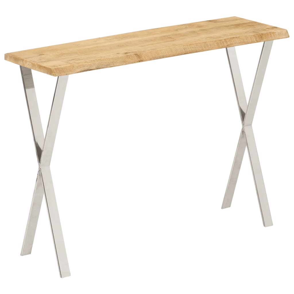 Τραπέζι Κονσόλα με Live Edge 105x33x76 εκ. Μασίφ Ξύλο Μάνγκο