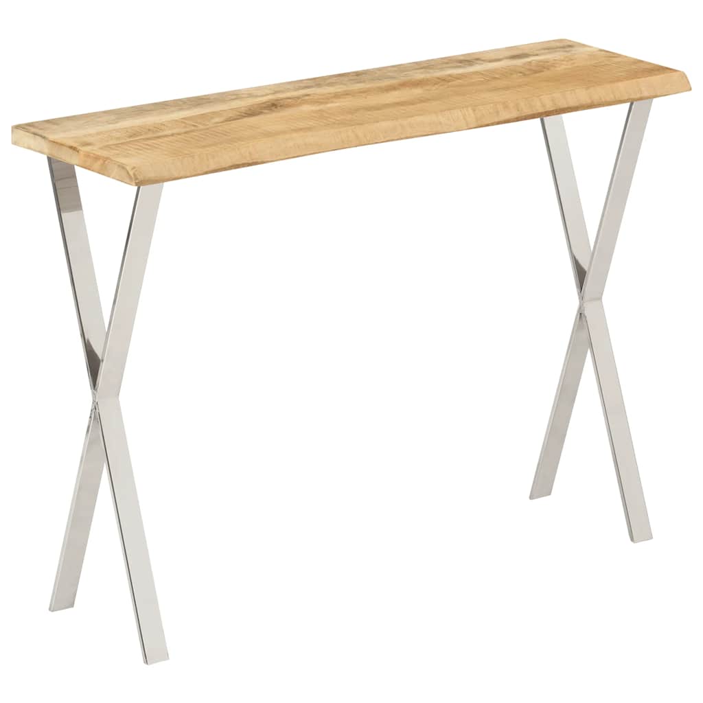 Τραπέζι Κονσόλα με Live Edge 105x33x76 εκ. Μασίφ Ξύλο Μάνγκο