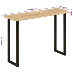 Τραπέζι Κονσόλα με Live Edge 105x33x76 εκ. Μασίφ Ξύλο Μάνγκο