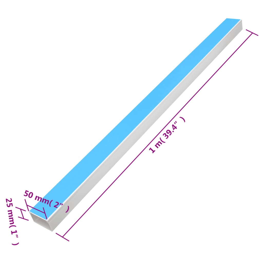 Κανάλι Καλωδίων Αυτοκόλλητο 50 x 25 χιλ. 10 μ. από PVC - PAKOBAZAAR