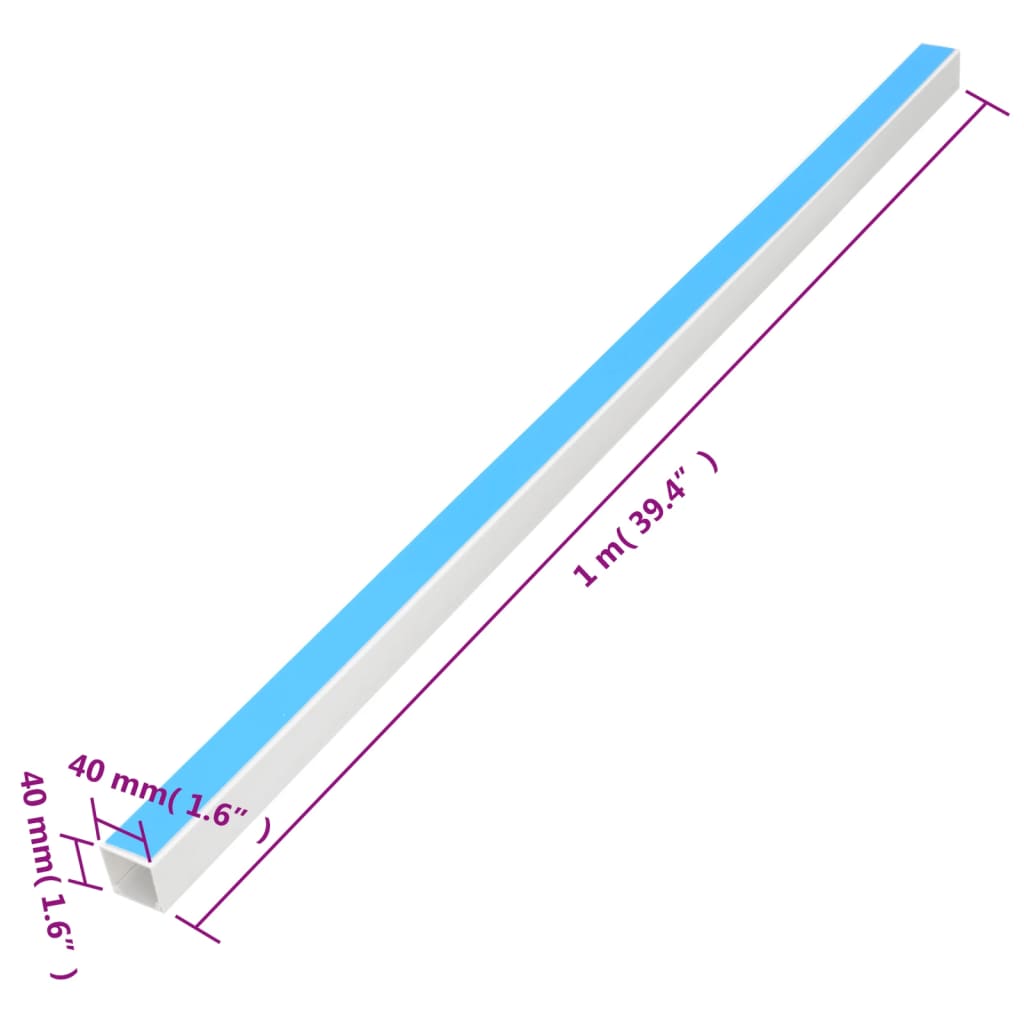 Κανάλι Καλωδίων Αυτοκόλλητο 40 x 40 χιλ. 30 μ. από PVC - PAKOBAZAAR