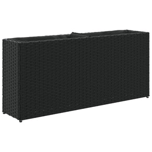 Ζαρντινιέρες Κήπου 2 Γλάστρες 2 τεμ Μαύρη 90x20x40εκ Συνθ Ρατάν