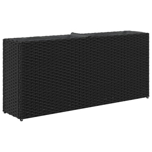 Ζαρντινιέρες Κήπου 2 Γλάστρες 2 τεμ Μαύρη 90x20x40εκ Συνθ Ρατάν