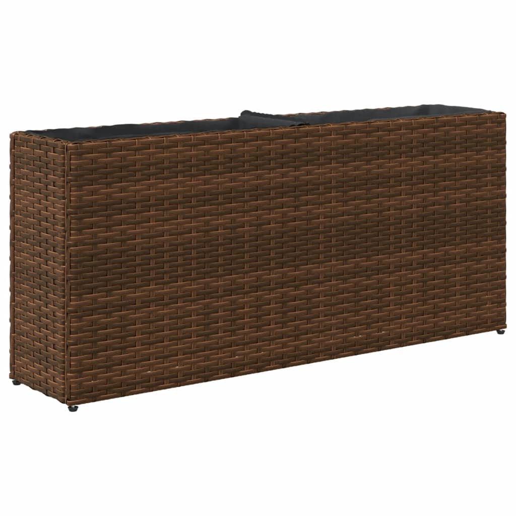 Ζαρντινιέρες Κήπου 2 Γλάστρες 2 τεμ Καφέ 90x20x40εκ. Συνθ Ρατάν