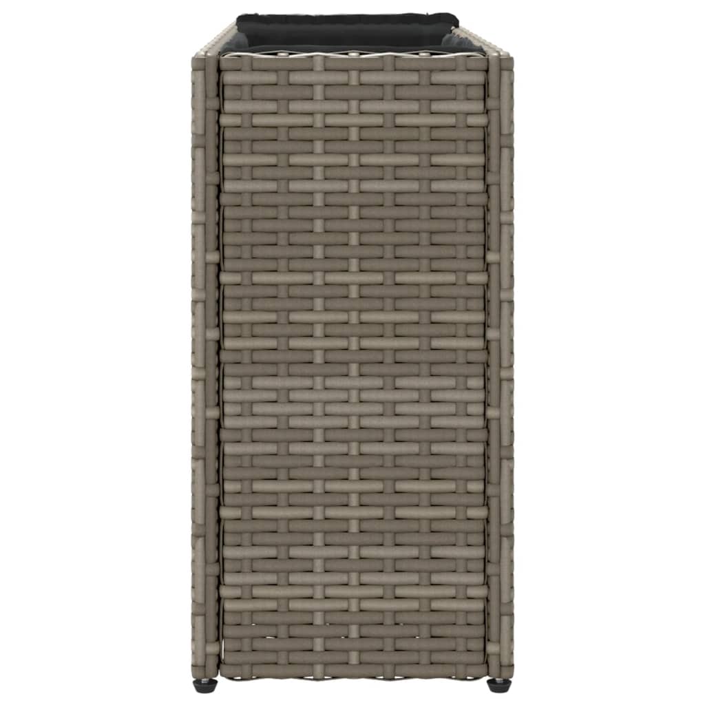 Ζαρντινιέρες Κήπου 2 Γλάστρες 2 τεμ Γκρι 90x20x40εκ. Συνθ Ρατάν