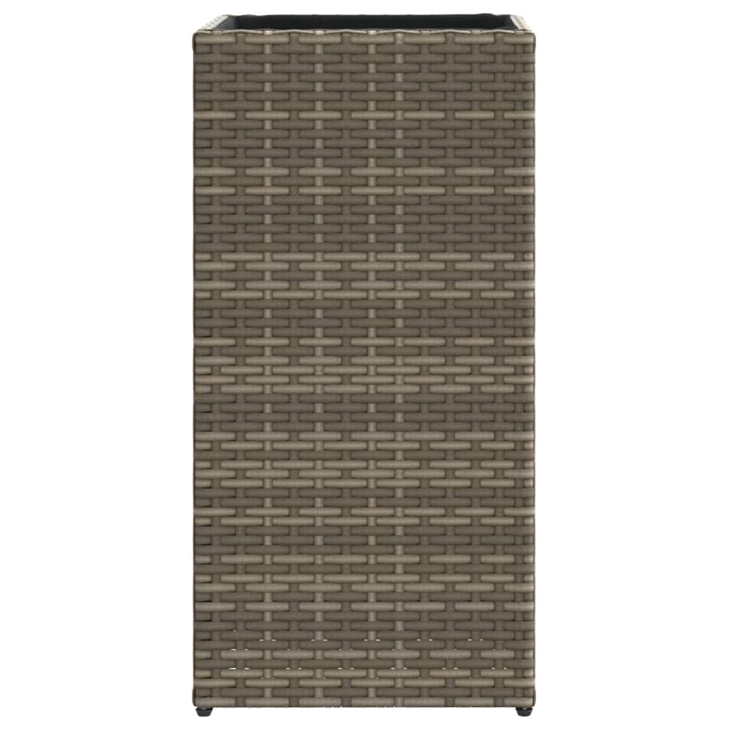 Ζαρντινιέρες Κήπου 2 τεμ. Γκρι 30x30x60 εκ. από Συνθετικό Ρατάν