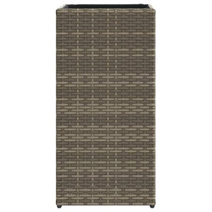 Ζαρντινιέρες Κήπου 2 τεμ. Γκρι 30x30x60 εκ. από Συνθετικό Ρατάν