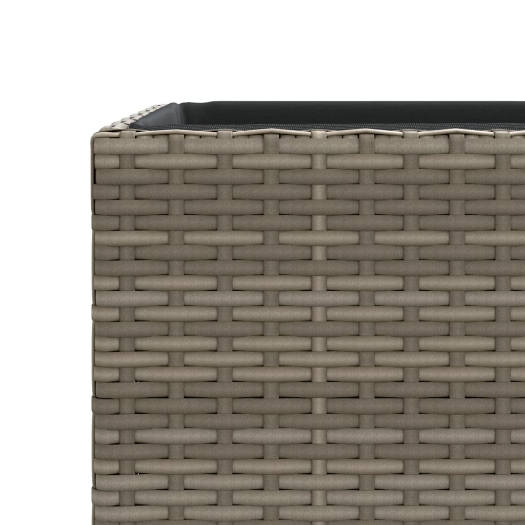 Ζαρντινιέρες Κήπου 2 τεμ. Γκρι 40x40x80 εκ. από Συνθετικό Ρατάν