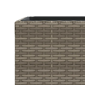 Ζαρντινιέρες Κήπου 2 τεμ. Γκρι 40x40x80 εκ. από Συνθετικό Ρατάν