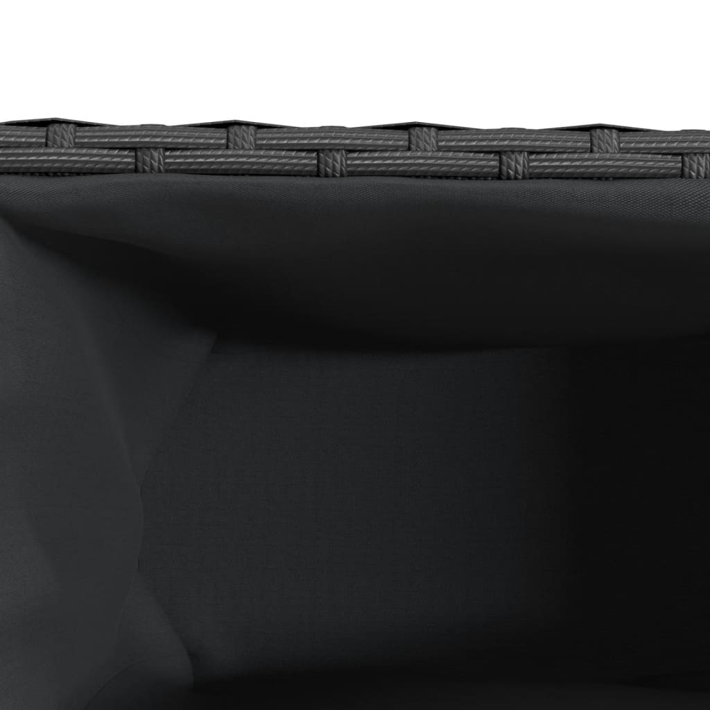 Ζαρντινιέρες Κήπου Μαύρες 105x30x32εκ Συνθ. Ρατάν με 3 Γλάστρες - Pakobazaar