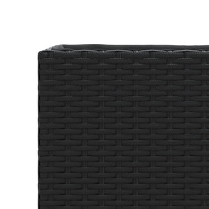 Ζαρντινιέρα Κήπου με Ρόδες 3 τεμ Μαύρη 107x32x38 εκ. Συνθ Ρατάν
