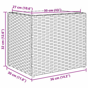 Ζαρντινιέρες Κήπου 2 τεμ. Γκρι 36x30x32 εκ. από Συνθετικό Ρατάν