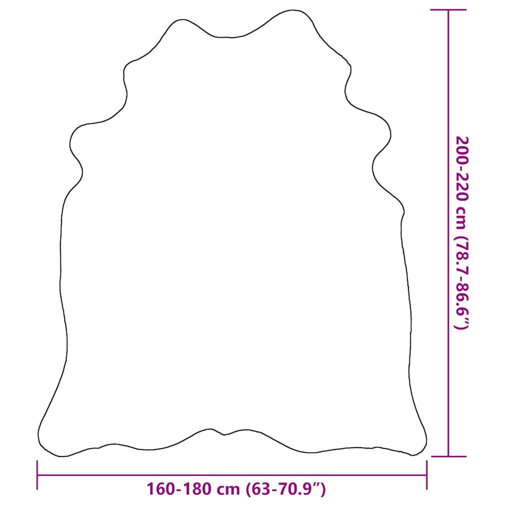 Χαλί Μαύρο 180 x 220 εκ. από Γνήσιο Δέρμα Αγελάδας