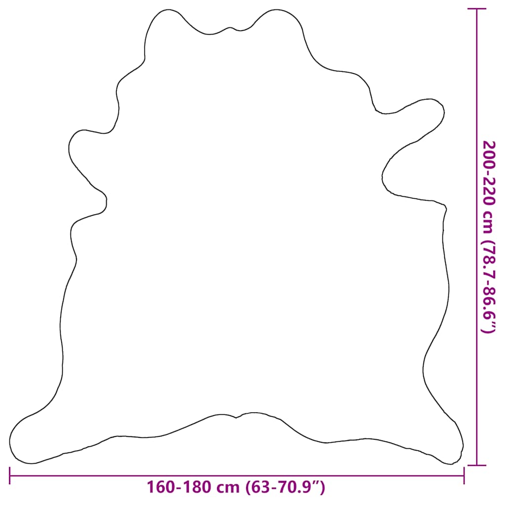 Χαλί Μαύρο 180 x 220 εκ. από Γνήσιο Δέρμα Αγελάδας - Pakobazaar