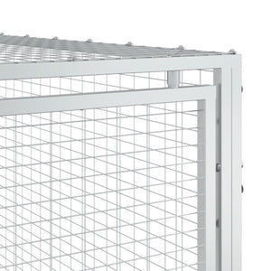 Σπιτάκι Σκύλου με Διάδρομο Ανθρακί 153x396x110 εκ. από Γαλβανισμένο Ατσάλι