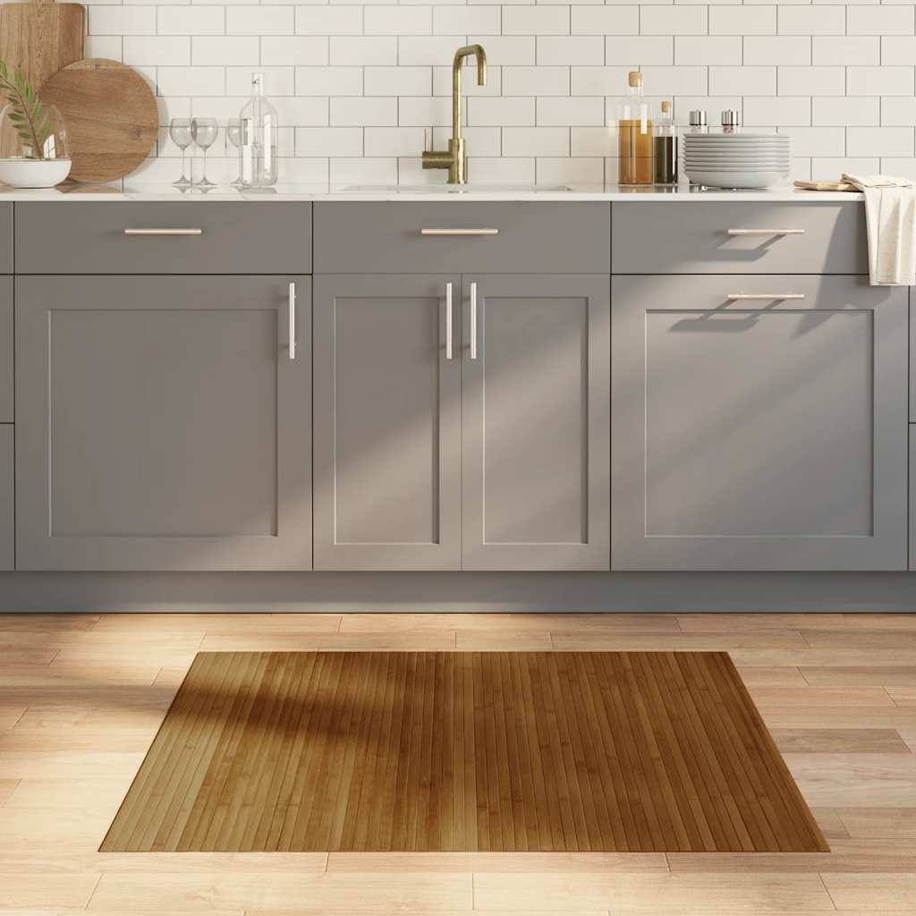 Χαλί Ορθογώνιο Καφέ 80 x 100 εκ. Μπαμπού