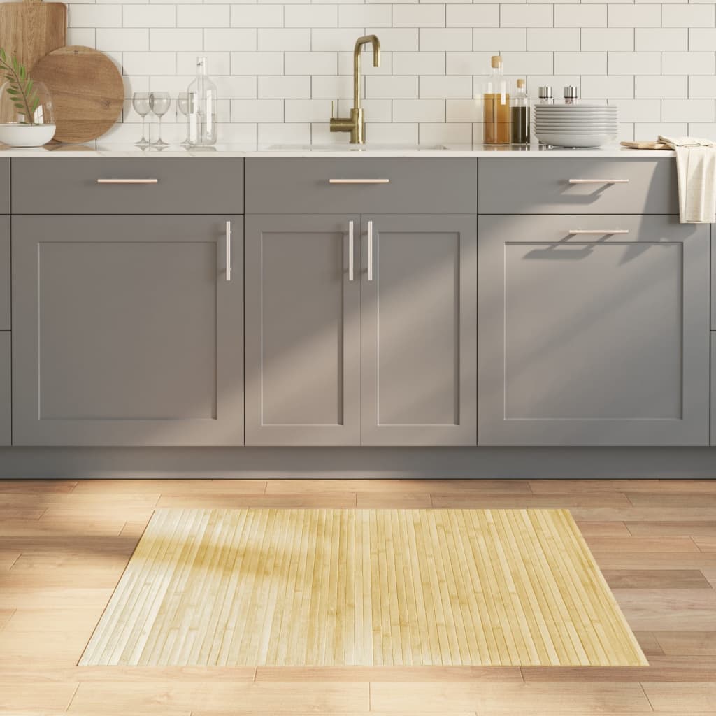 Χαλί Ορθογώνιο Ανοιχτό Φυσικό 80 x 100 εκ. Μπαμπού