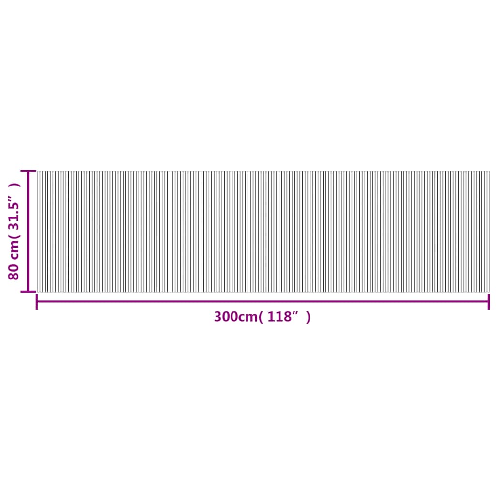 Χαλί Ορθογώνιο Καφέ 80 x 300 εκ. Μπαμπού
