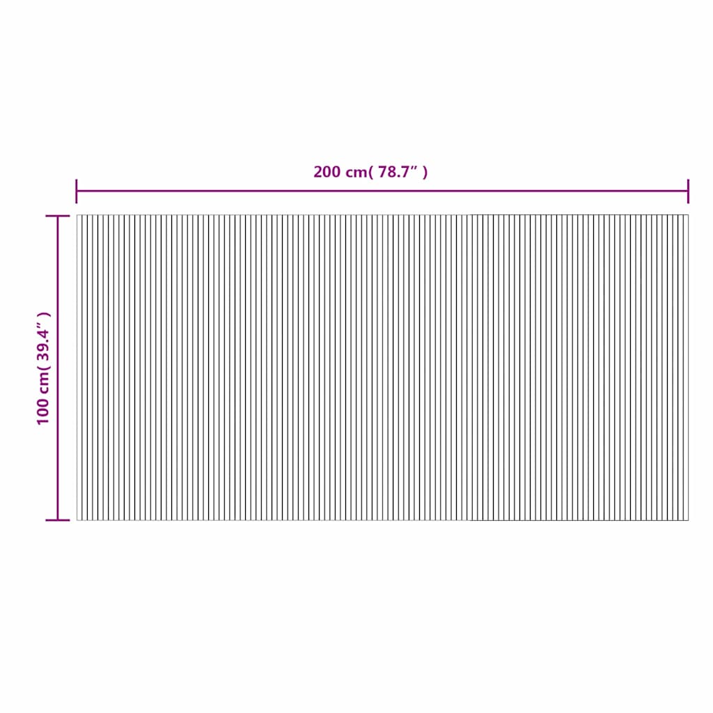 Χαλί Ορθογώνιο Καφέ 100 x 200 εκ. Μπαμπού - Pakobazaar