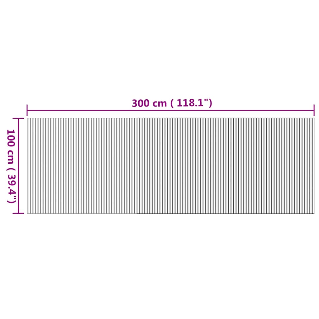 Χαλί Ορθογώνιο Φυσικό 100 x 300 εκ. Μπαμπού