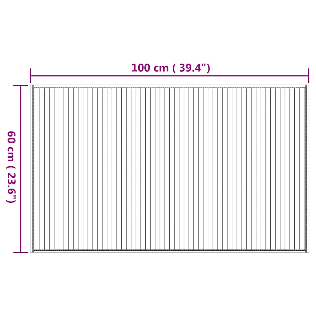 Χαλί Ορθογώνιο Φυσικό 60 x 100 εκ. Μπαμπού - Pakobazaar