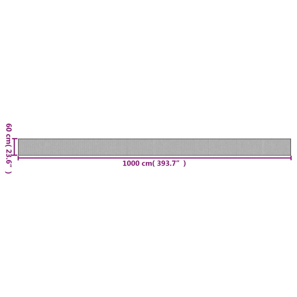 Χαλί Ορθογώνιο Γκρι 60 x 1000 εκ. Μπαμπού
