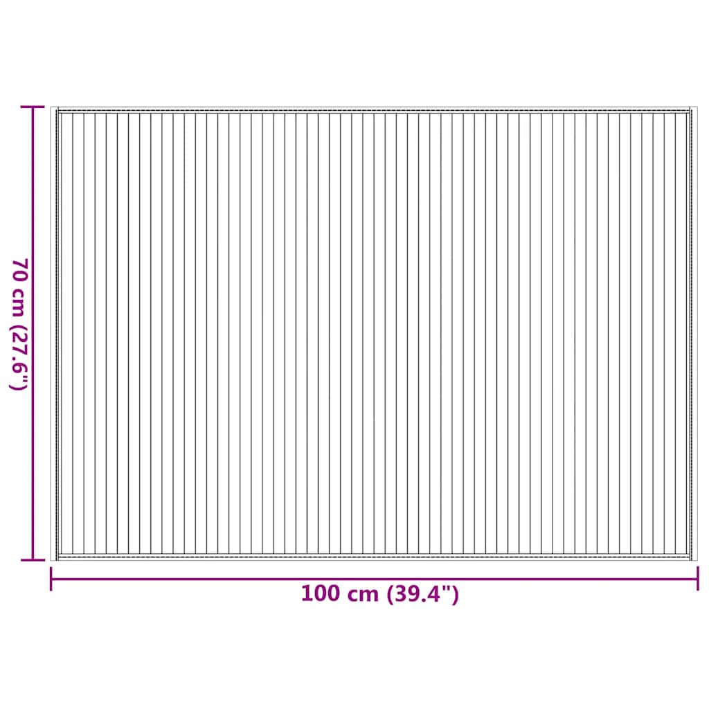 Χαλί Ορθογώνιο Καφέ 70 x 100 εκ. Μπαμπού - Pakobazaar