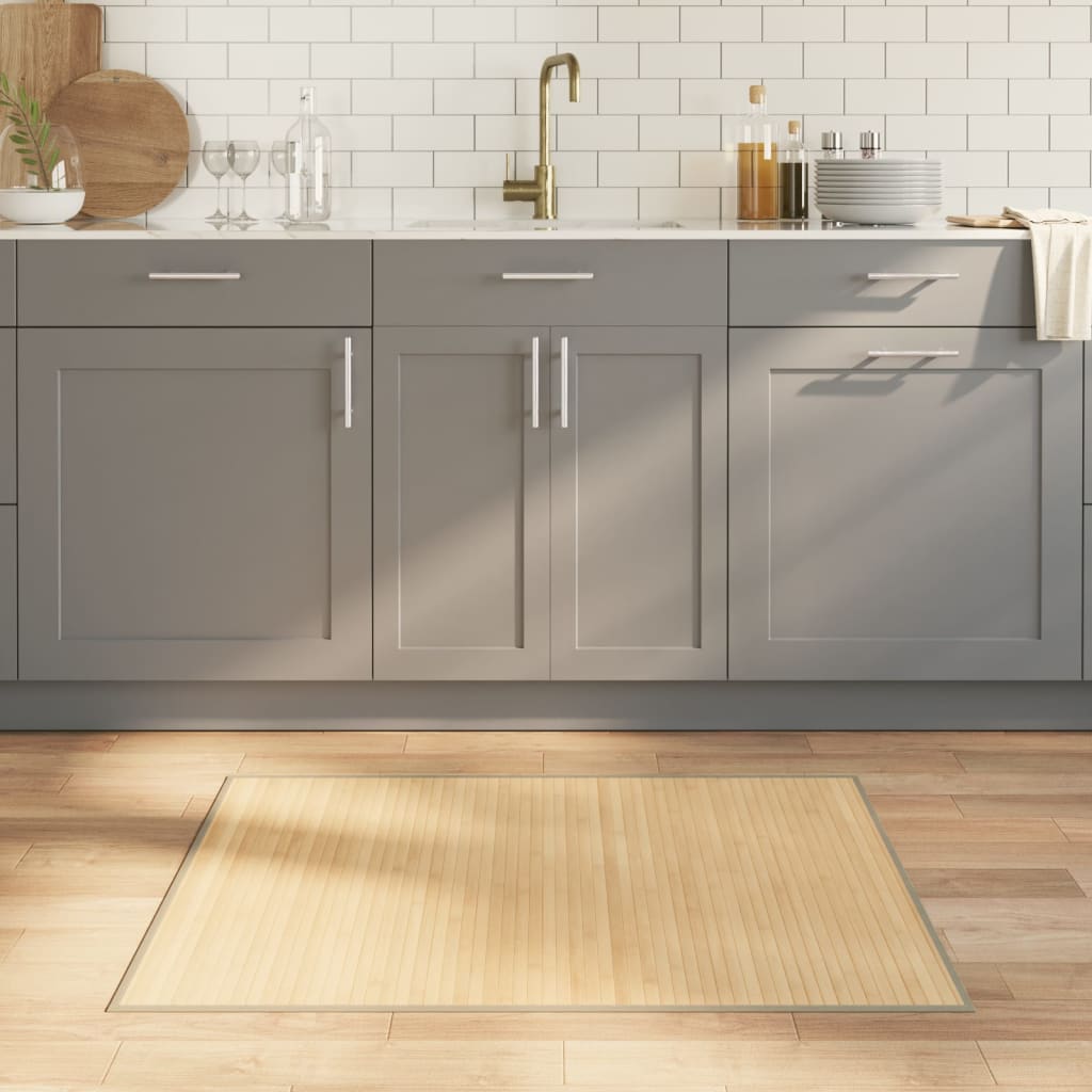 Χαλί Ορθογώνιο Ανοιχτό Φυσικό 80 x 100 εκ. Μπαμπού