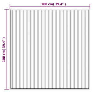 Χαλί Τετράγωνο Καφέ 100x100 εκ. από Μπαμπού - Pakobazaar