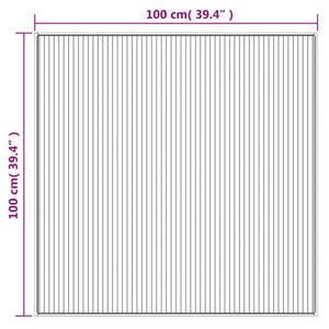 Χαλί Τετράγωνο Γκρι 100 x 100 εκ. Μπαμπού