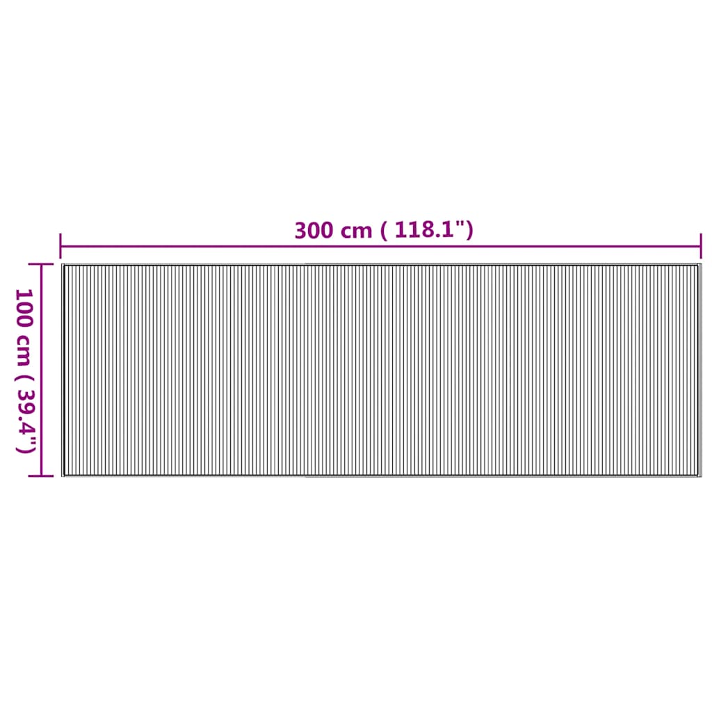 Χαλί Ορθογώνιο Φυσικό 100 x 300 εκ. Μπαμπού
