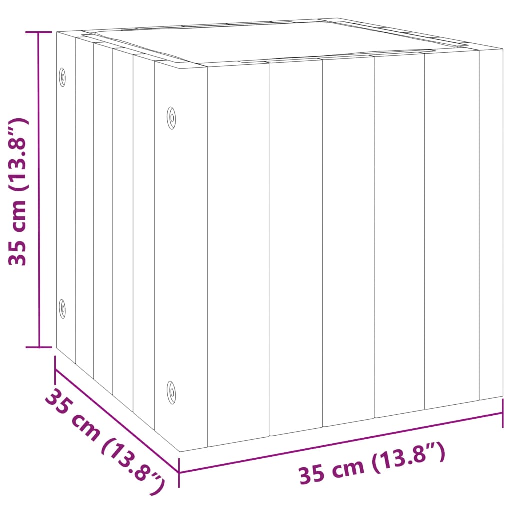 Ζαρντινιέρα Κήπου 35 x 35 x 35 εκ. από Μασίφ Ξύλο Ακακίας
