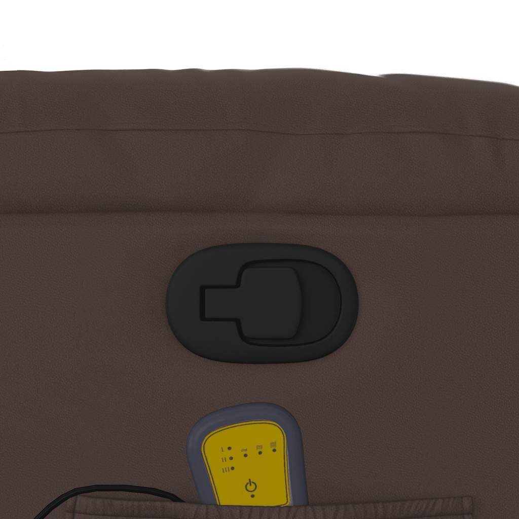 Πολυθρόνα Μασάζ Ανακλινόμενη Καφέ από Συνθετικό Δέρμα