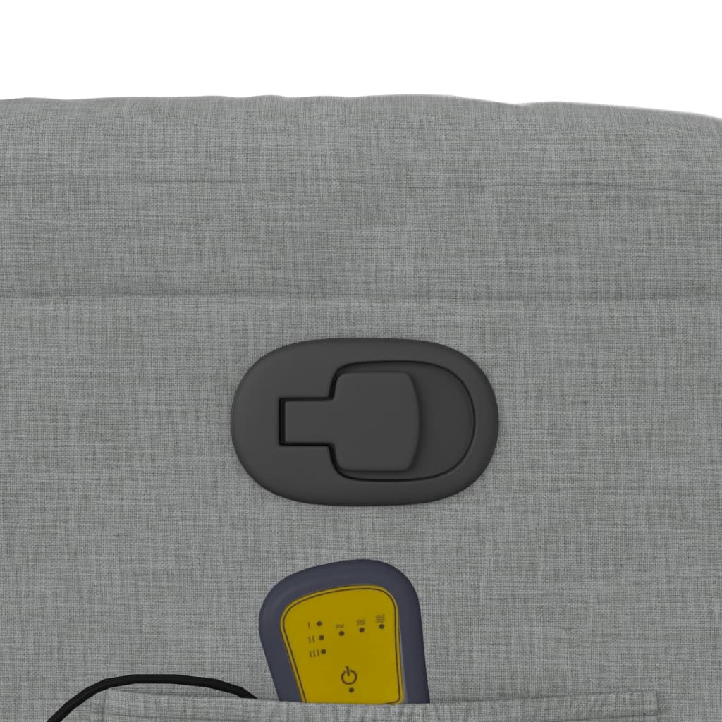 Πολυθρόνα Μασάζ Ανακλινόμενη Ανοιχτό Γκρι Υφασμάτινη - Pakobazaar