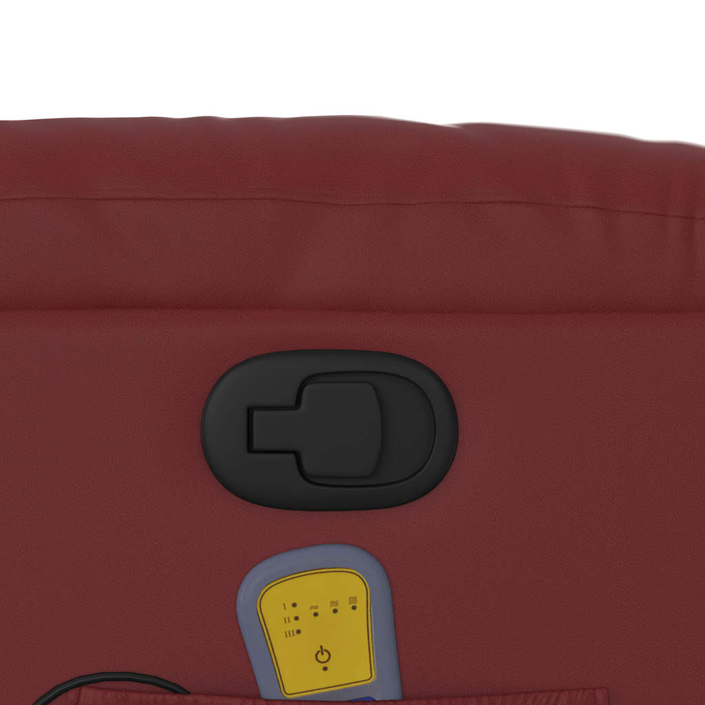 Πολυθρόνα Μασάζ Ανακλινόμενη Μπορντό από Συνθετικό Δέρμα